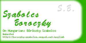 szabolcs boroczky business card